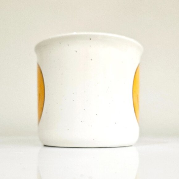 Vintage Style Yellow Smiley Face Ceramic Mug - Retro Checkered Interior - 16 oz - Picture 3 of 7